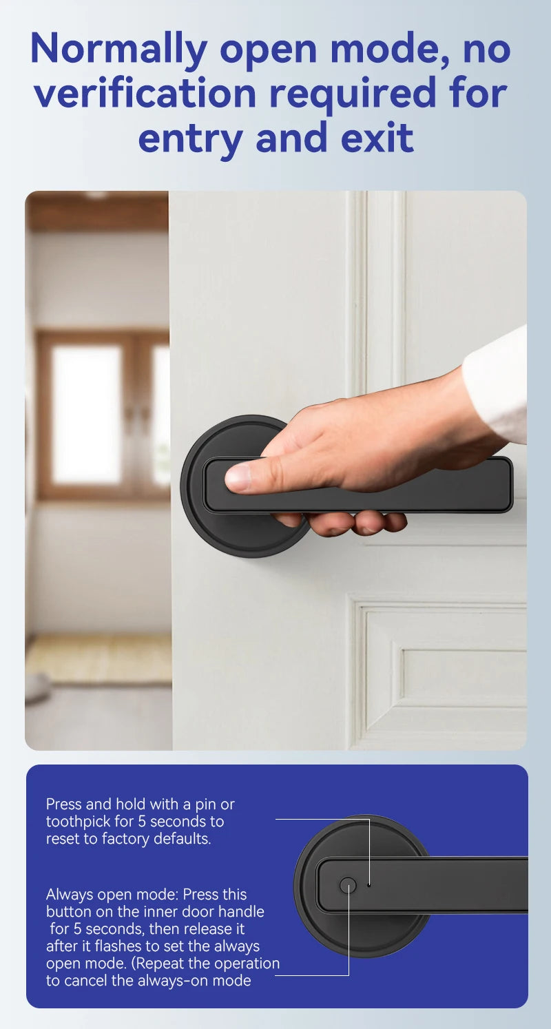 Tuya Smart Fingerprint Door TT Lock Electronic Lock with Password/Key/Card/Tuya APP Unlock Home Protection Smart Life Control