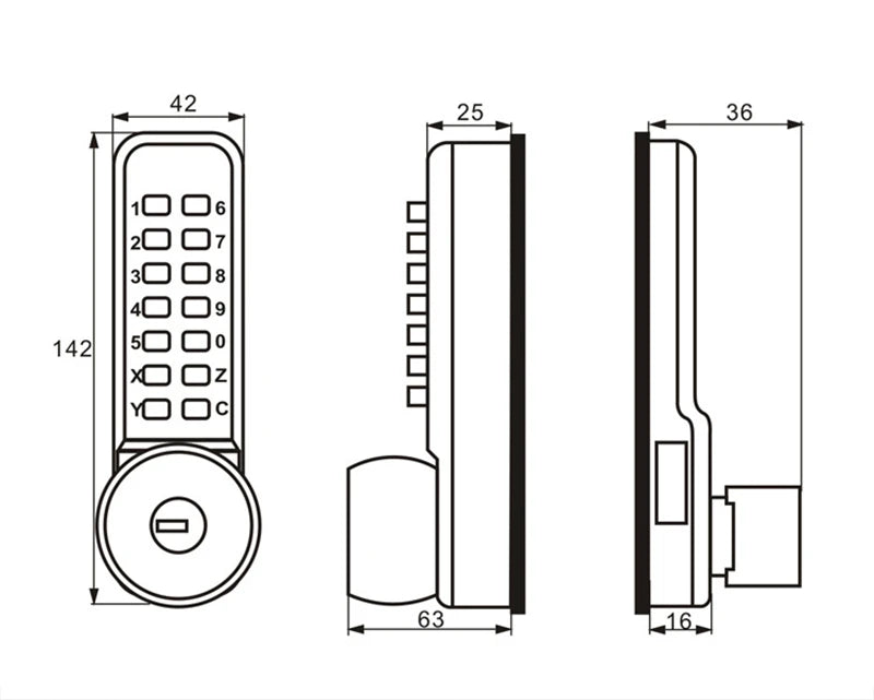 Sliding Gate Opener Digital Lock Door keyless Keypad Code Password Iron Door Waterproof Door Lock Push button Combination Lock
