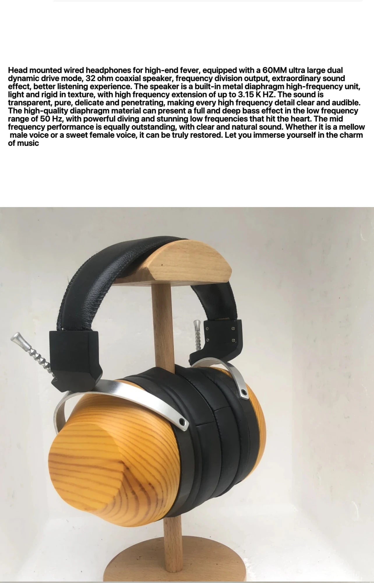 Head-mounted wired headphones high-end fever game headphones mobile phone computer universal, 60mm large dynamic ring