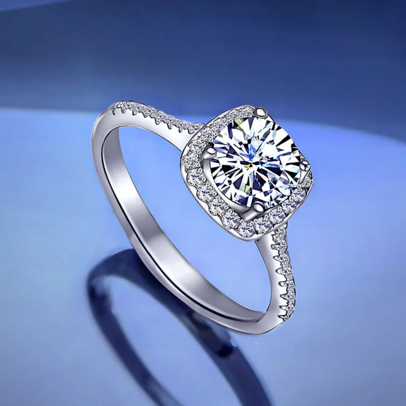 JoyceJelly S925 Sterling Silver jewelry for women 1 carat moissanite diamond 3 pieces set necklace ring earrings wedding party