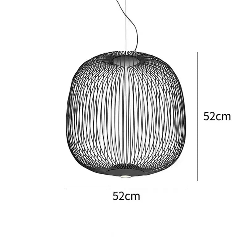 Minimalist Birdcage Hanging Light Italian Pendant Lamp Designer Spokes 1/2 Light  Home Decor Stairway Spot Lighting