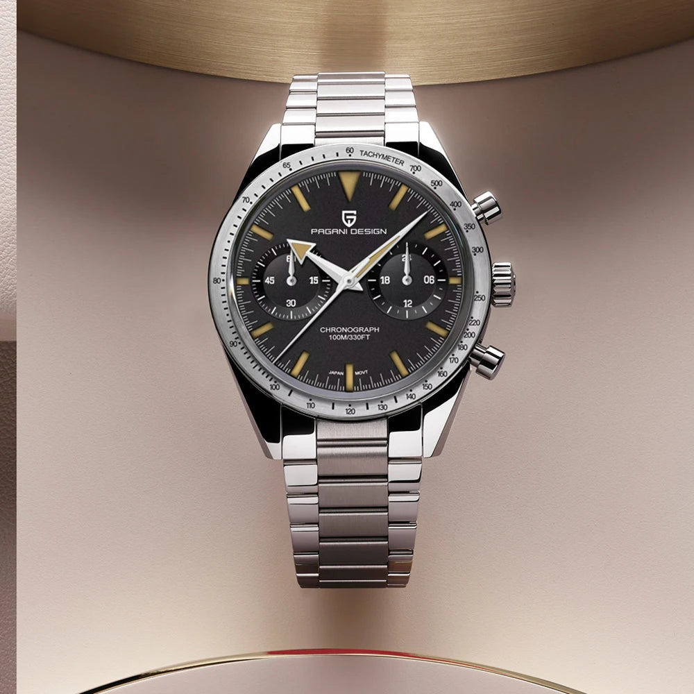 2025 New PAGANI DESIGN Retro Moon Men's Watches Luxury Quartz Watch Men Chronograph Wristwatches AR Sapphire Waterproof Luminous