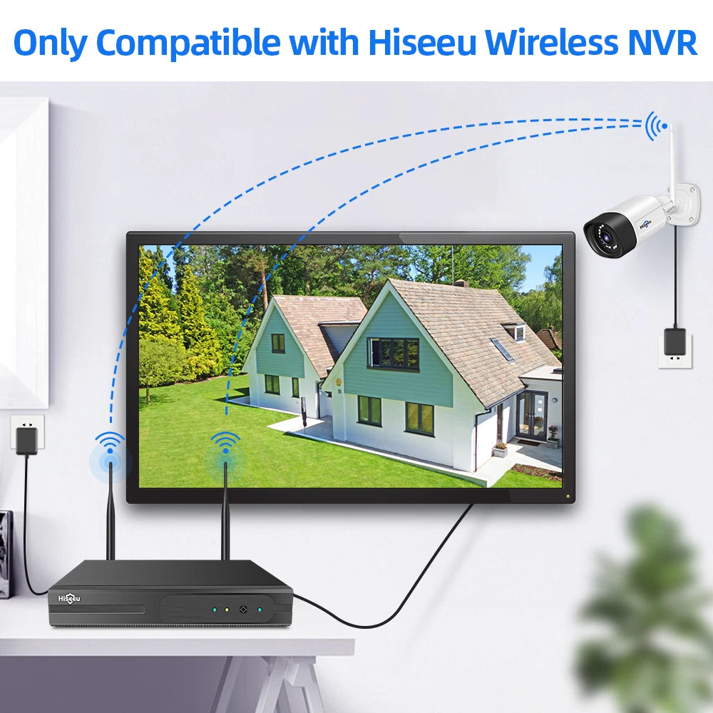 Hiseeu 1536P Wireless IP Camera 3.6mm Lens Waterproof Security WiFi Camera for Hiseeu Wireless CCTV System Kits IP Pro APP View