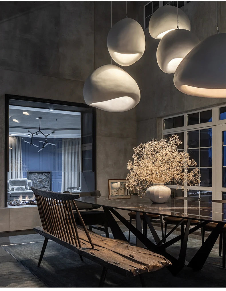 Nordic Wabi Sabi Pendant Light Modern LED Ceiling Chandelier Light for Living Room Dining Bedroom Bar Home Decor Hanghing Lamp
