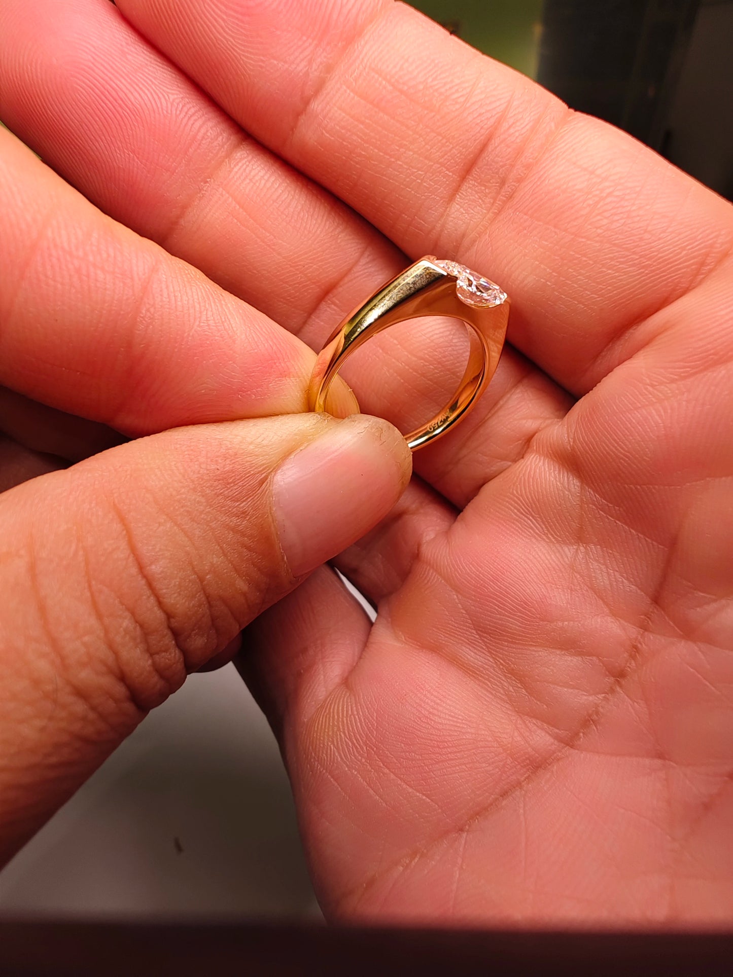 wholesale lab grown HPHT CVD Horse 's-eye cut with IGI certificate diamond lab grown diamond 1ct 14K gold rings Spot goods