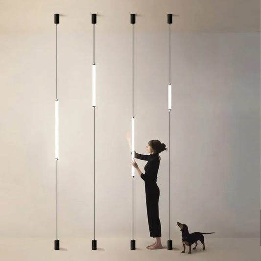 Hanging floor lamp Italy Design Black Long linear pendant light Bedroom Bedside Lamps Modern Hotel Living Room corner floor lamp
