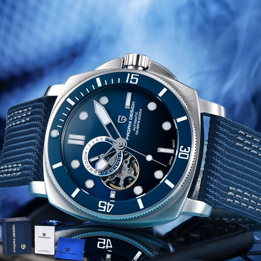 PAGANI DESIGN 2025 New Luxury Men's Watches Mechanical Automatic Watch For Men 200M Diving Wrist watch Stainless Steel+with box