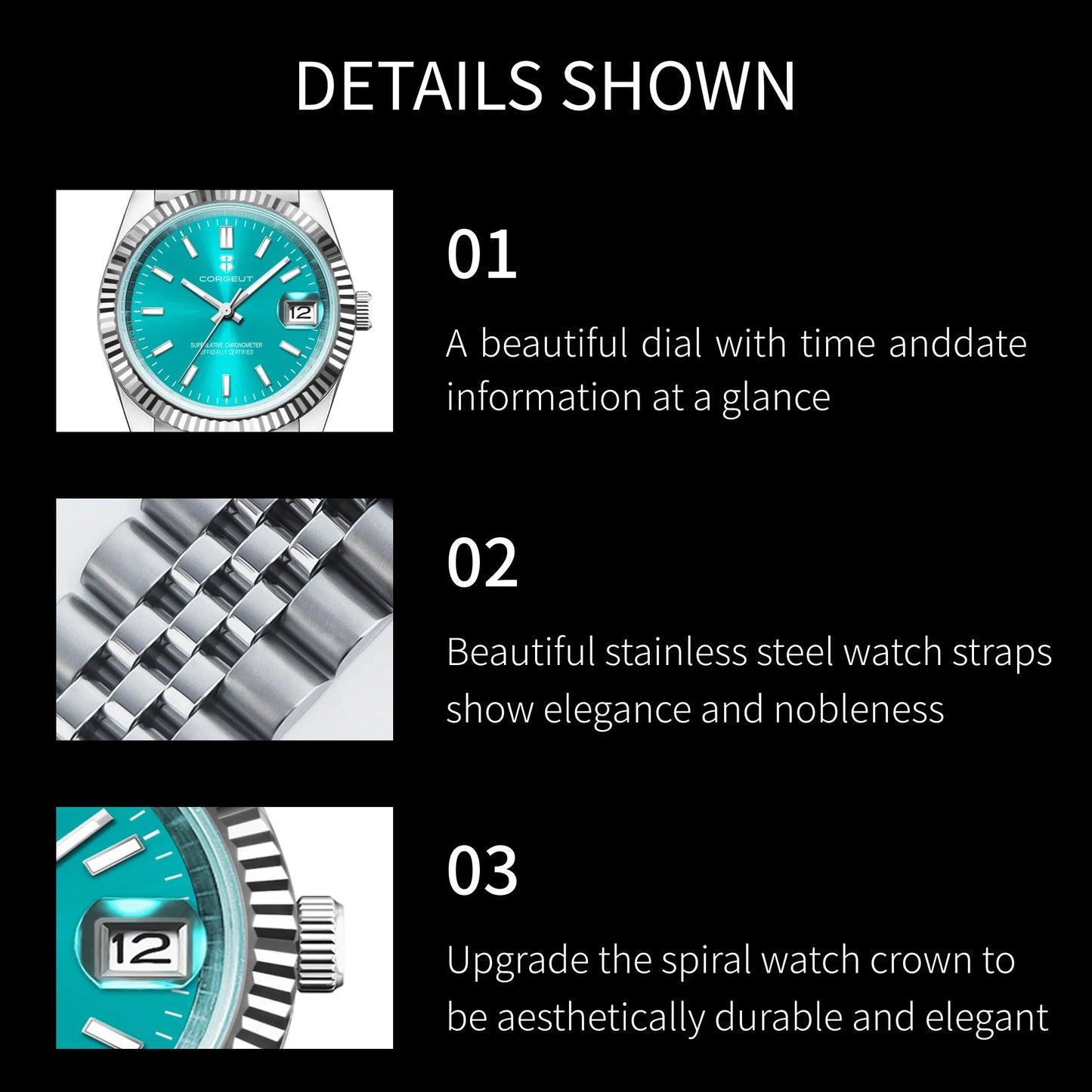 Uhr mit individuellem Logo, NH35-Uhrwerk, 36 mm/39 mm, Damen-/Herrenuhr, Saphirglas, Gold, mechanische Armbanduhr, 100 m wasserdicht, reloj hombre