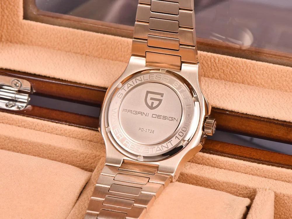 2025latest Pagani design rose gold top luxury automatic men's watch fashion AR Sapphire crystal mechanical watch men's gift10BAR