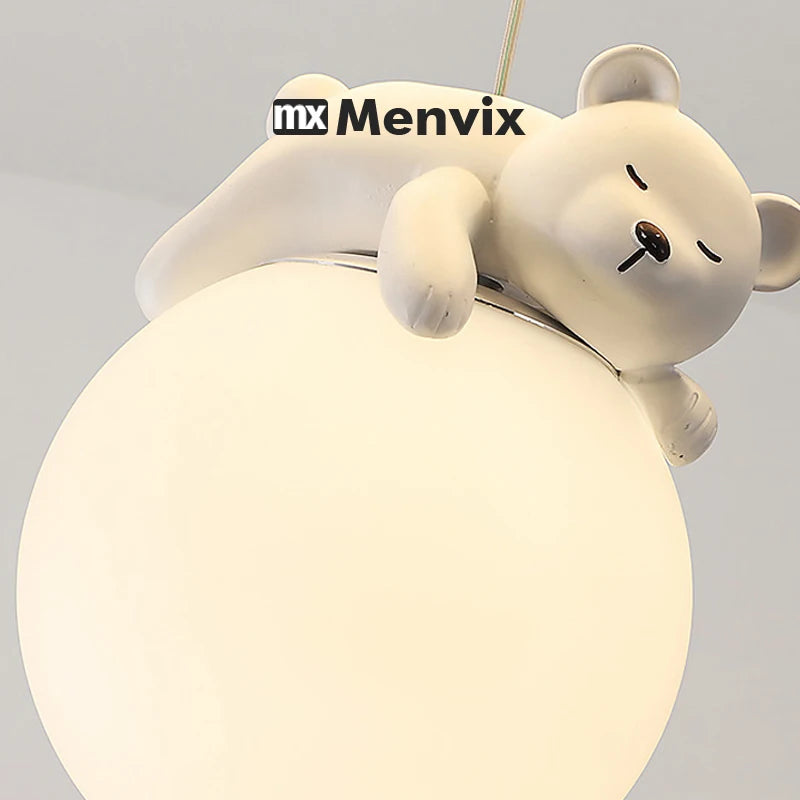 Menvix Bear Cream Modern Ceiling Light Simple Indoor Wall Lamps for Living Room Bedroom - 2025 Style Lighting Decoration