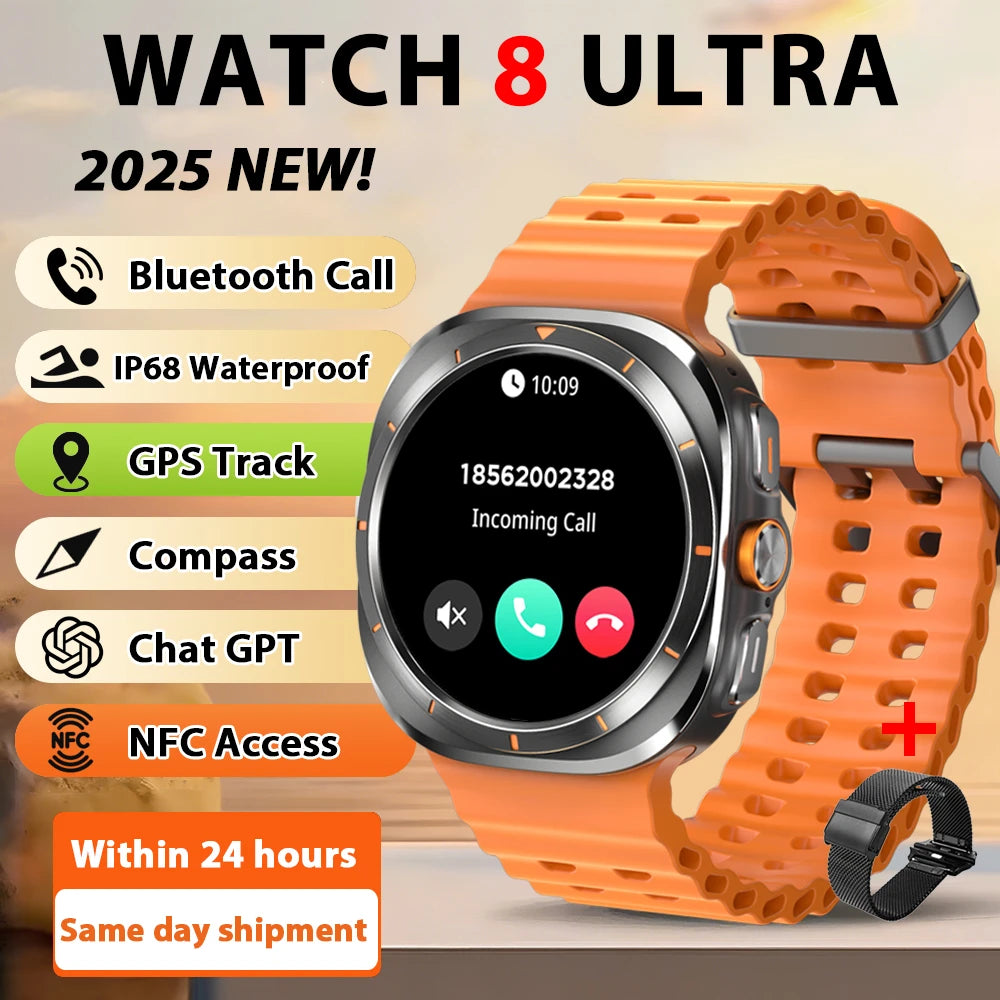 2026 New Watch8 Ultra Smart Watch Classic NFC Health Monitoring  Bluetooth Call 3ATM Waterproof HD Smartwatch For IOS Android