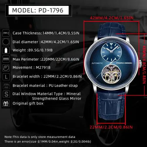 Pagani Design 2025 New PD1796 Fashion Men's Automatic Mechanical Watch  Sapphire Stainless Steel Waterproof Reloj Hombre