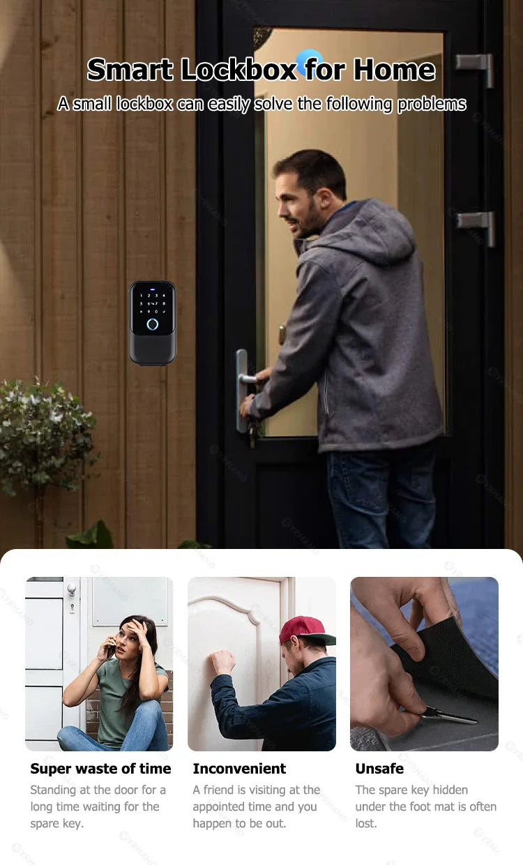 TTlock Smartkey Lock Box Home Key Wireless Smartlock Box Electronic Key Box App Digital Code Bluetooth Key Safe Padlock for Host