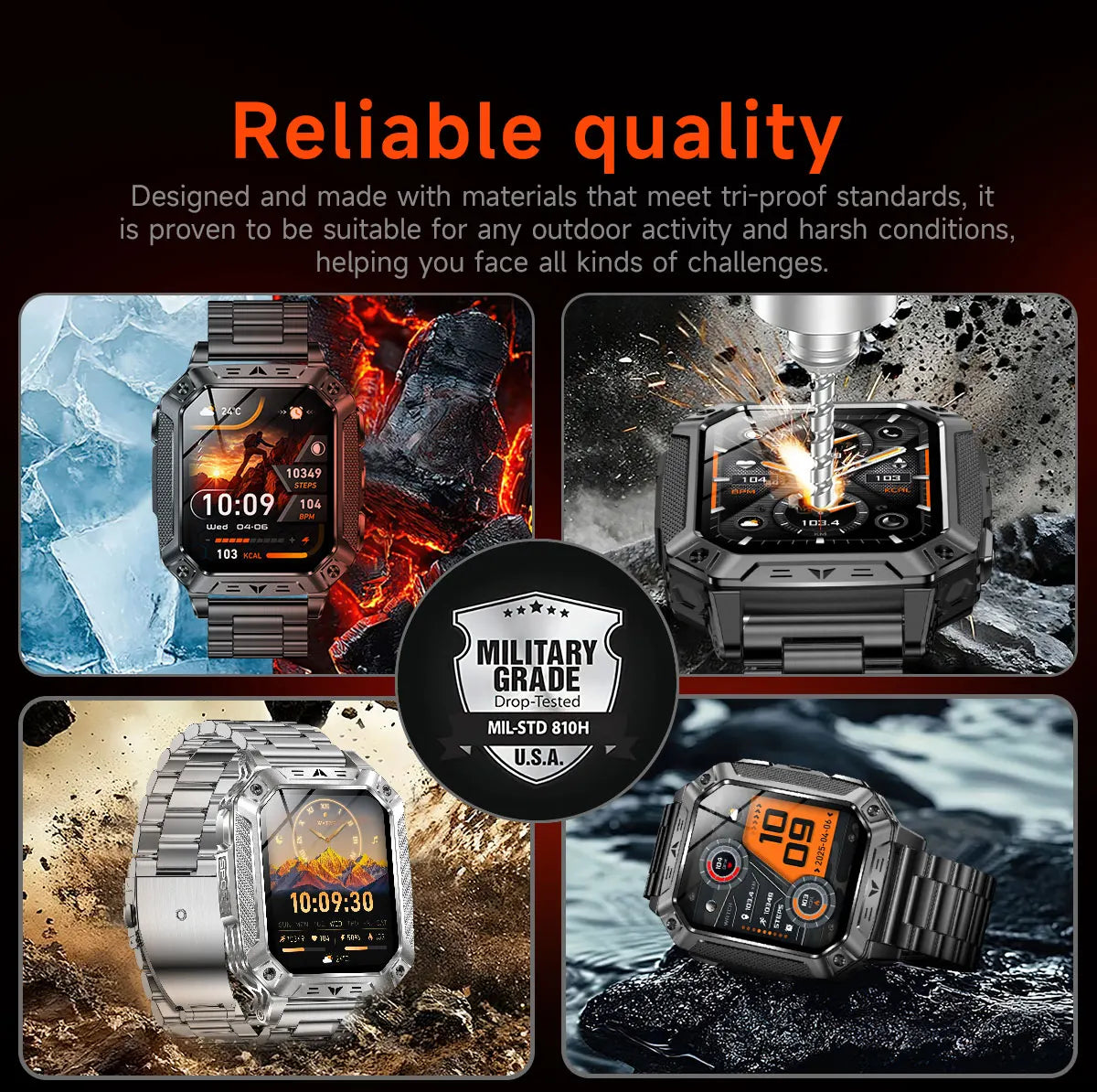 2026 New Military outdoor 1400mAh Battery SmartWatch Men Waterproof Call 2.01" HD AMOLED Sports Heart rate Flashlight Smart Band