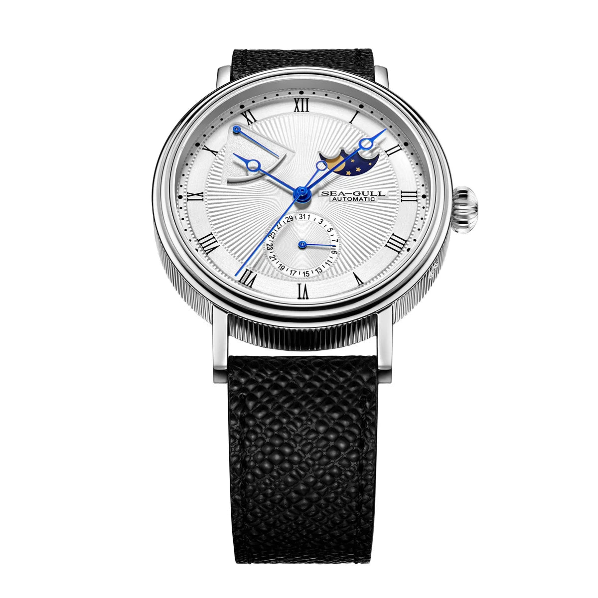 Seagull Moon Phase Watch Auspicious Clouds Special Edition Men's Automatic Mechanical Watch Luxury 41mm Watch for Men 6199 6198