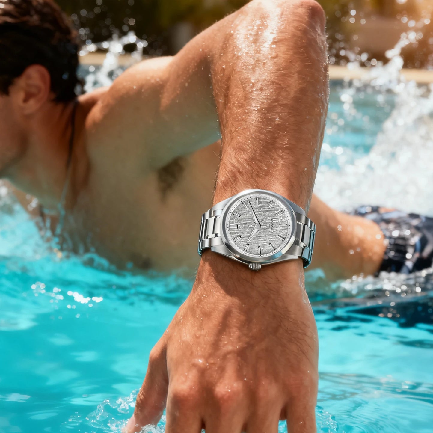 Watchdives WD0003C 38mm Men Watch VH31 Sweep Seconds Quartz Movement Sapphire ice Crack Dial Luminous 10Bar Waterproof Watches