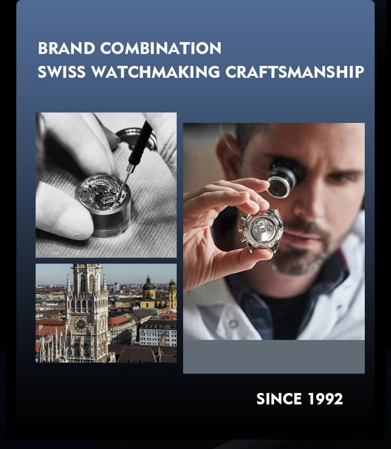 HANBORO Square Men's Fully Automatic Mechanical Watch Multi functional Fashion Trend Watch