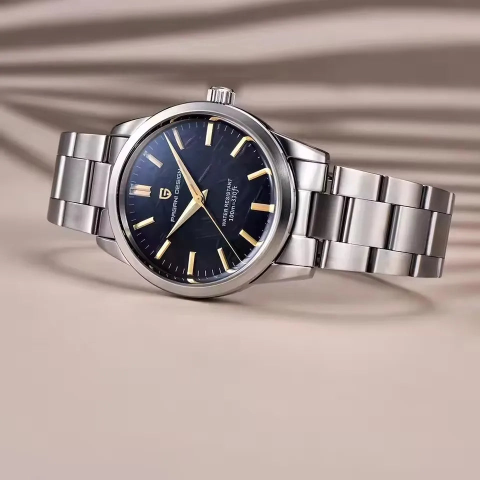 PAGANI DESIGN 40MM Meteorite Dial Men Quartz Watch Luxury Business 316L Stainless Steel 100M Waterproof Men Watch Gift With Box