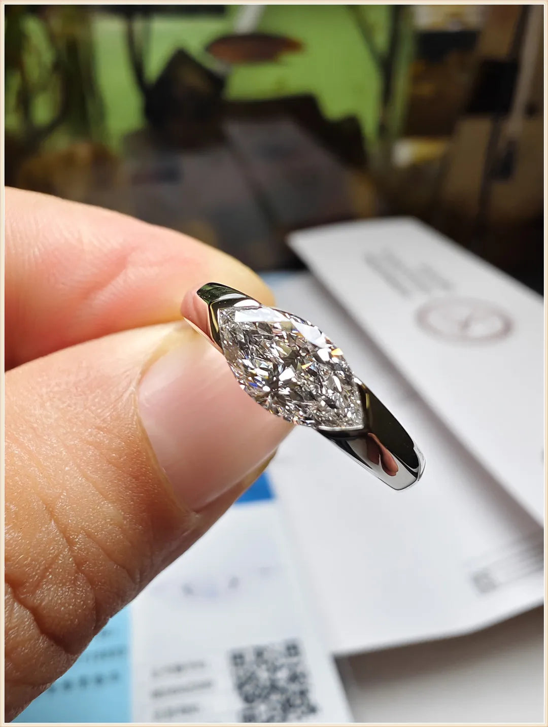 wholesale lab grown HPHT CVD Horse 's-eye cut with IGI certificate diamond lab grown diamond 1ct 14K gold rings Spot goods