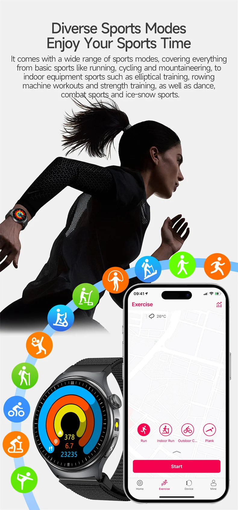 2026New Health Sport ECG AI Diagnosis Smart Watches Men Heart Rate Blood Pressure IP68 Waterproof Smartwatches For Men women