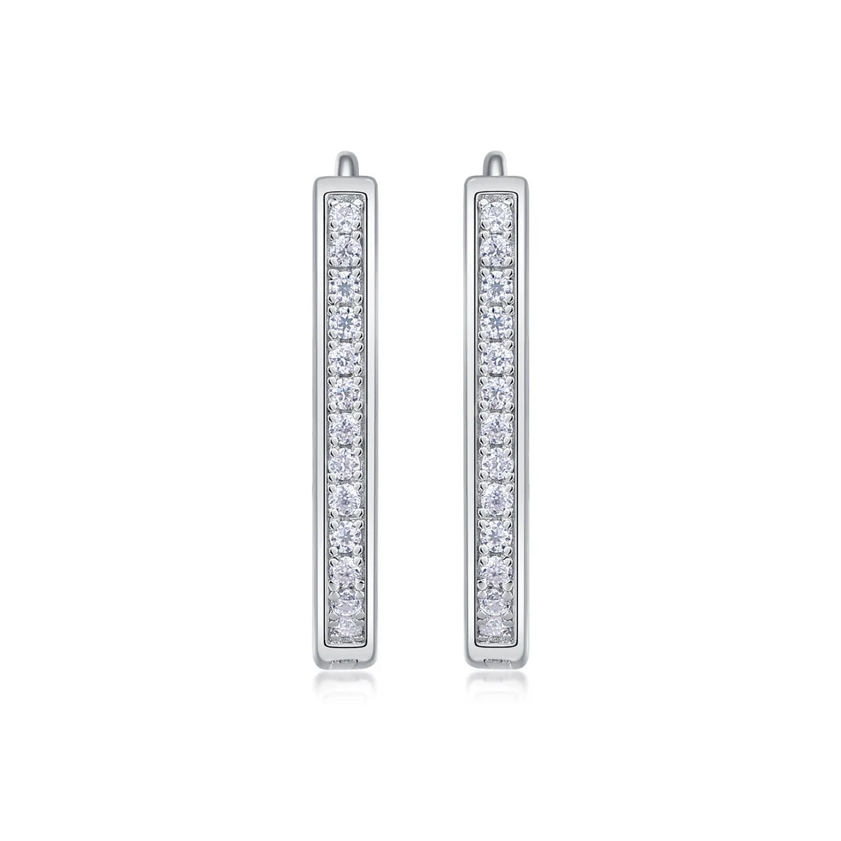 TBCYD 1MM D Color Full Moissanite Loop Hoop Earrings For Women S925 Silver 18k White Gold Plated Sparkling Ear Clip Jewelry Gift