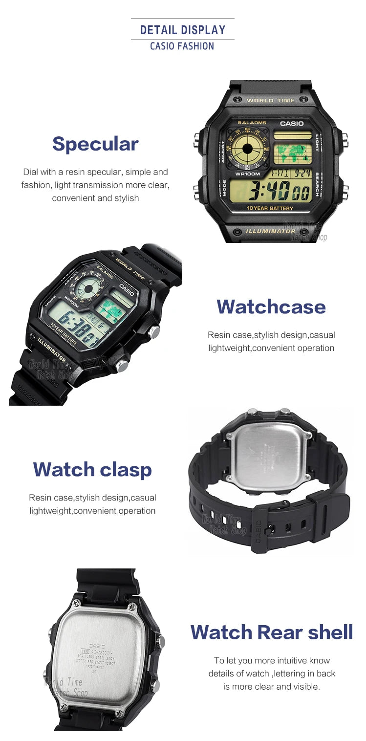 Casio watch Explosion watch men set luxury LED military digital watch sport quartz men watch relogio masculino AE-1200