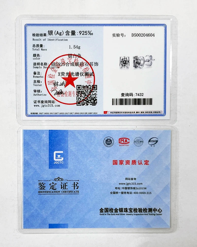 JoyceJelly 3ct D Clolor Real Moissanite Jewelry Sets Women's Sterling Silver 925 Earrings Necklace For Women Bridal Set Gifts