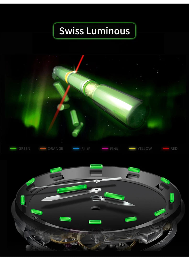 YELANG  V1036 42mm Men Quartz Watch Luminous 10 Years Lithium Movement Rotated Dial 30ATM 300m Waterproof Military Style Watches