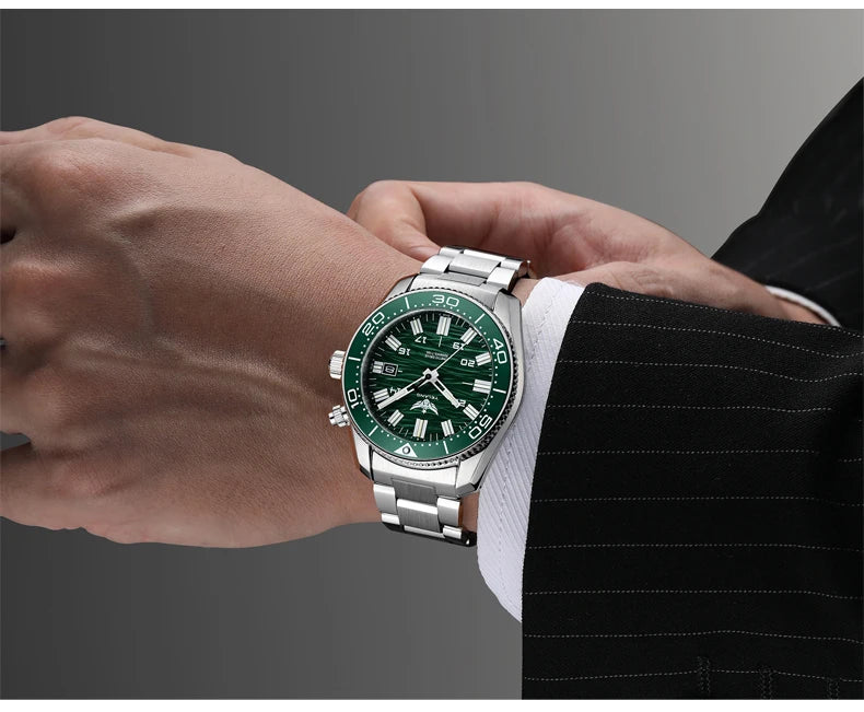 Yelang V1038 40mm Men Diving Watch Human Kinetic Energy Watch Brand Watch 300m Waterproof Watch luminous Japan PX82 Sapphire