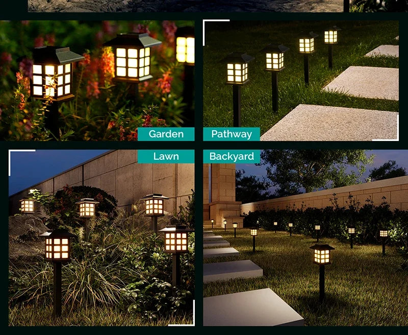 2~12Pcs Solar LED Pathway Lights Outdoor Waterproof Walkway Garden Decor Street Lamp for Landscape Yard Patio Driveway
