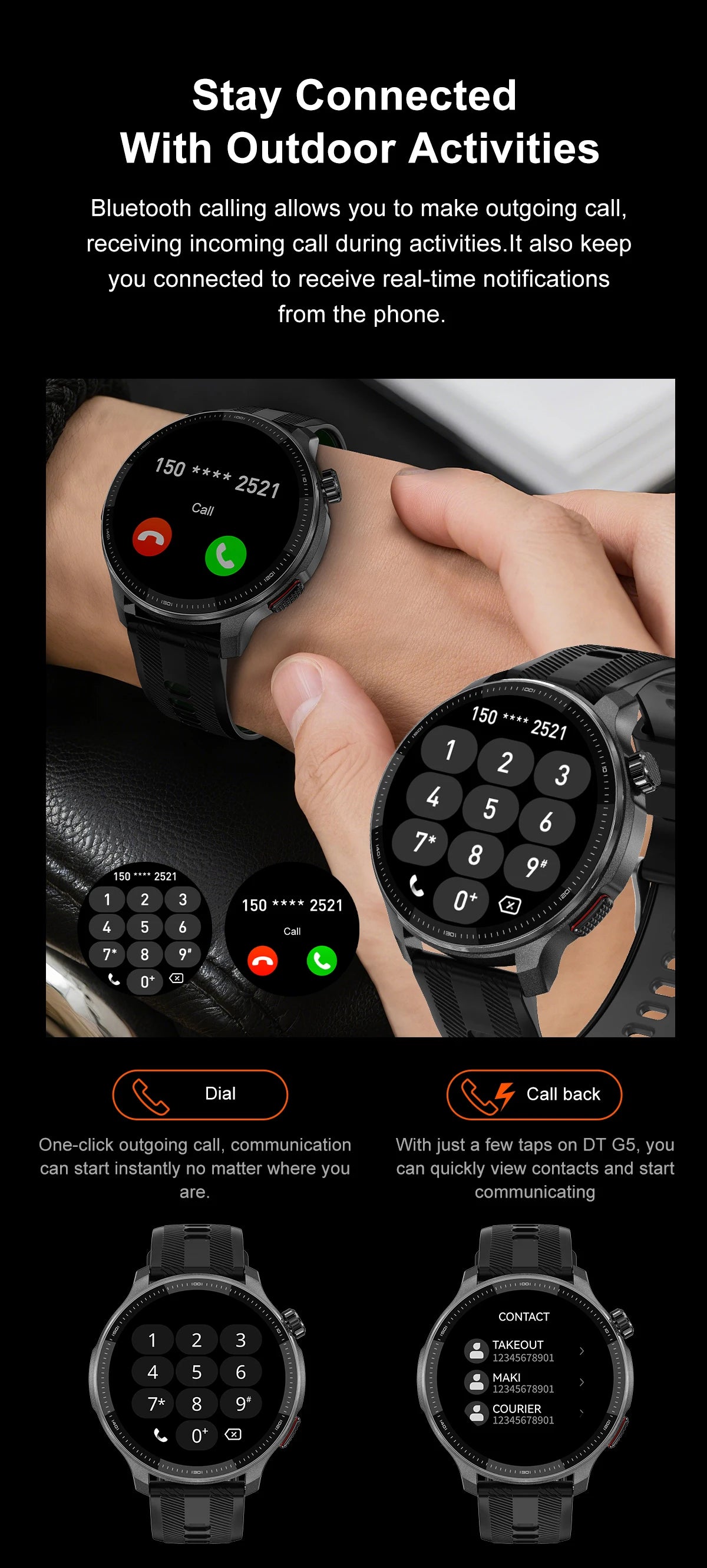 Smart watch Men4GB Memory With GPS Offline Maps Music Video Player Custom dial AMOLED display Sports Swim Waterproof Smart watch
