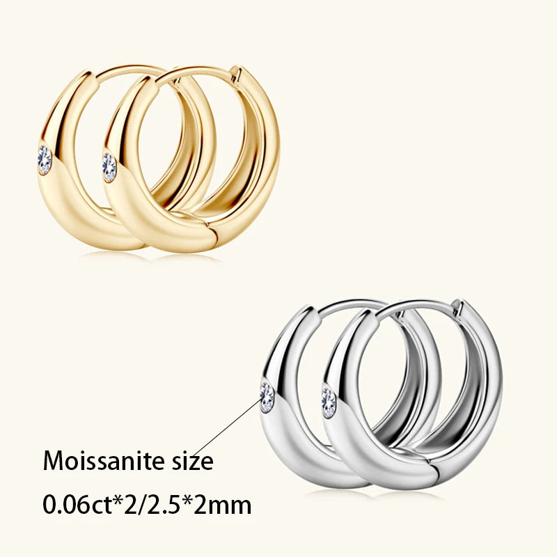 S925 silver 0.06 carat moissanite retro earrings earrings European and American personality punk light luxury style couple model