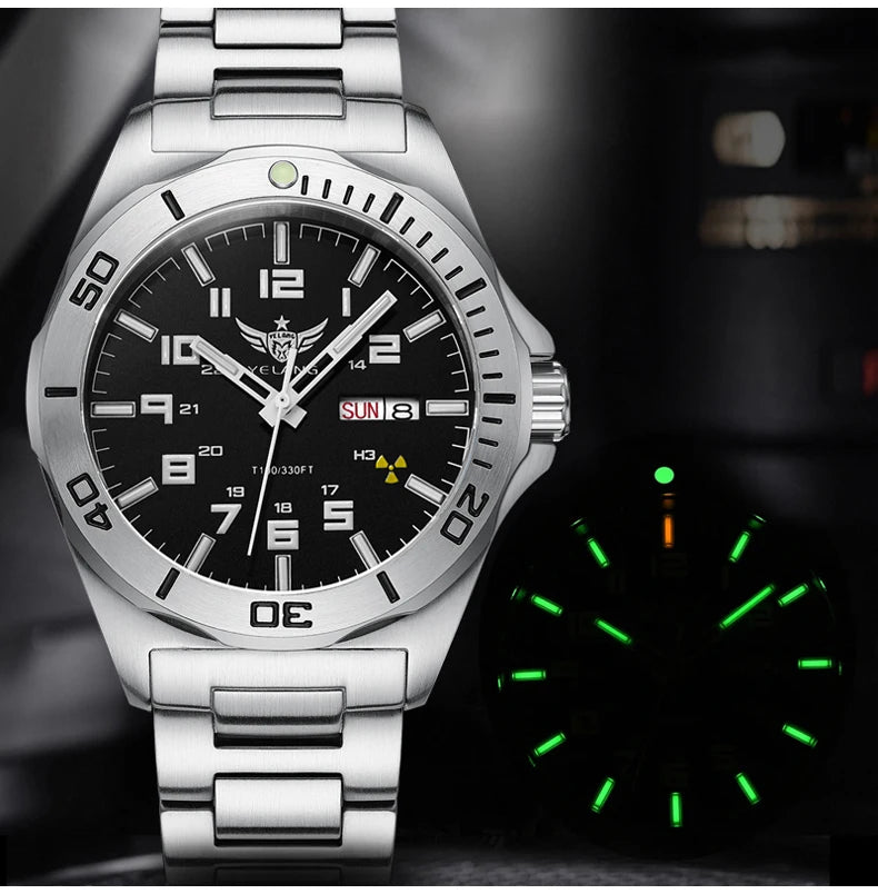 Yelang V1019 Brand 44MM Men Watch NH36 100M PROFESSIONAL WATERPROOF Deep Diving Mechanical Automatic Watch Sapphire Lens Reloj