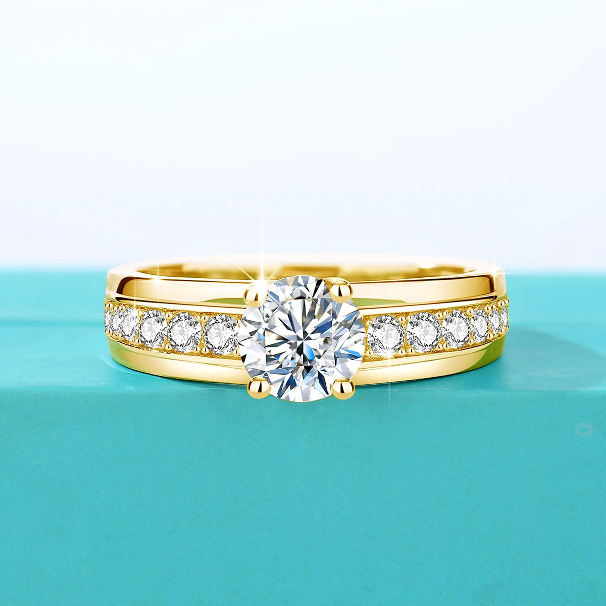 Luxury 1 Carat Moissanite Ring For Women Solid 925 Silver Rhodium Plated Luxury Wedding Jewelry With Certificate Gift Female Hot