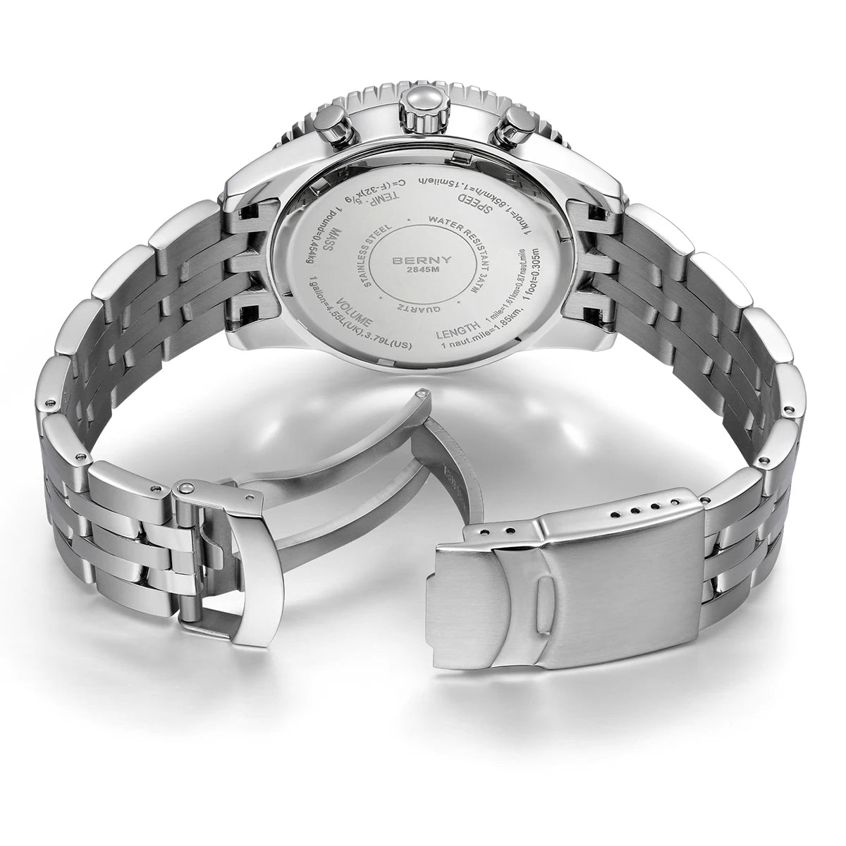 BERNY Aviation Pilot Men's Watches Quartz Chronograph Watch Date Sapphire Super Luminous Luxury Brand Dress Man Wristwatch