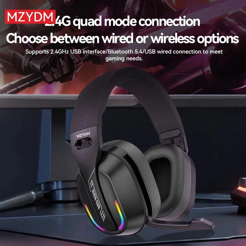 Wireless gaming headphones: 2.4G/ wired/ foldable Bluetooth headphones, providing an immersive audio experience for PC/PS4/PS5.
