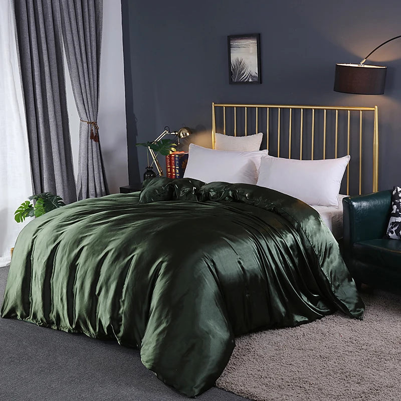 Luxury High Quality  Satin Duvet Cover Rayon Quilt Cover High Density Fabric Duvet Cover  Supple High waterfall