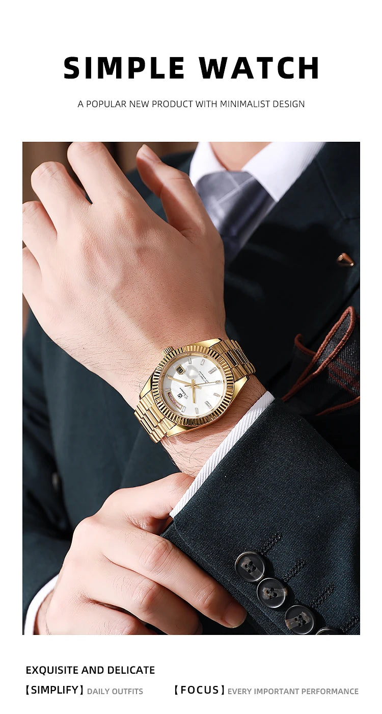 Dulunwe Datejusts Mechanical  Movement Watches For Men Automatic Mechanical Watches Calendar Waterproof Men Watch