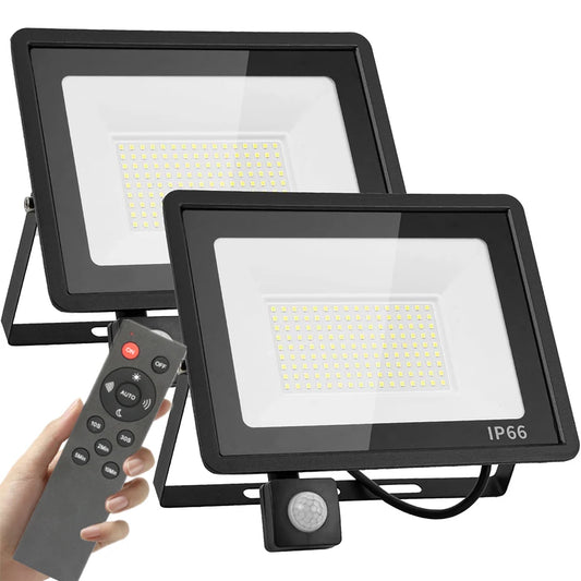Motion Sensor Remote Control LED Flood Light 220V 10W 20W 30W 50W 100W Waterproof Outdoor Wall Projector Led Garden Spotlight