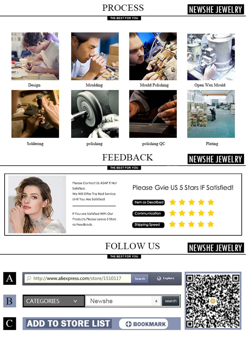 Newshe 14k Yellow Gold Bridal Ring Set for Women 2Ct Round Cut AAAAA Cubic Zircon Wedding Engagement Anniversary Band BR1167_Y