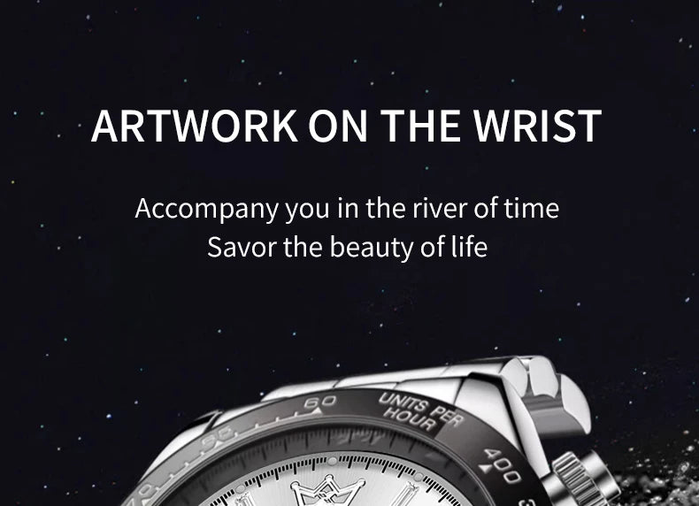 Montre mécanique automatique Panda Eye pour homme, lunette en céramique, trois cadrans, six aiguilles, étanche et lumineuse.