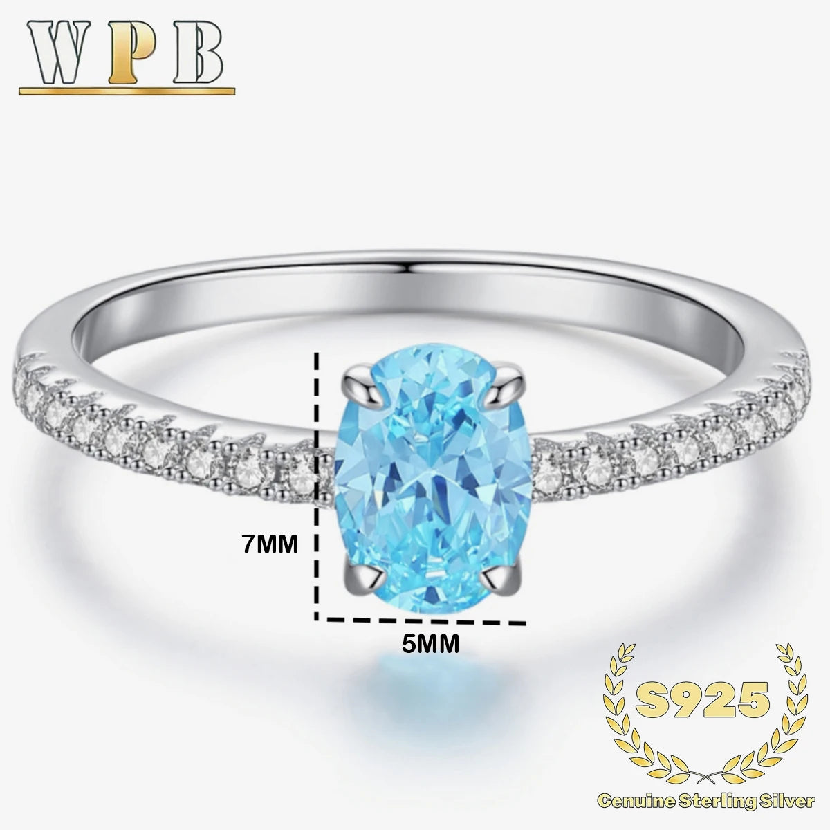 Genuine S925 Sterling Silver Ring 1CT Oval High Carbon Zirconia With CZ Tri-Color Jewelry Wedding Engagement Anniversary Gift