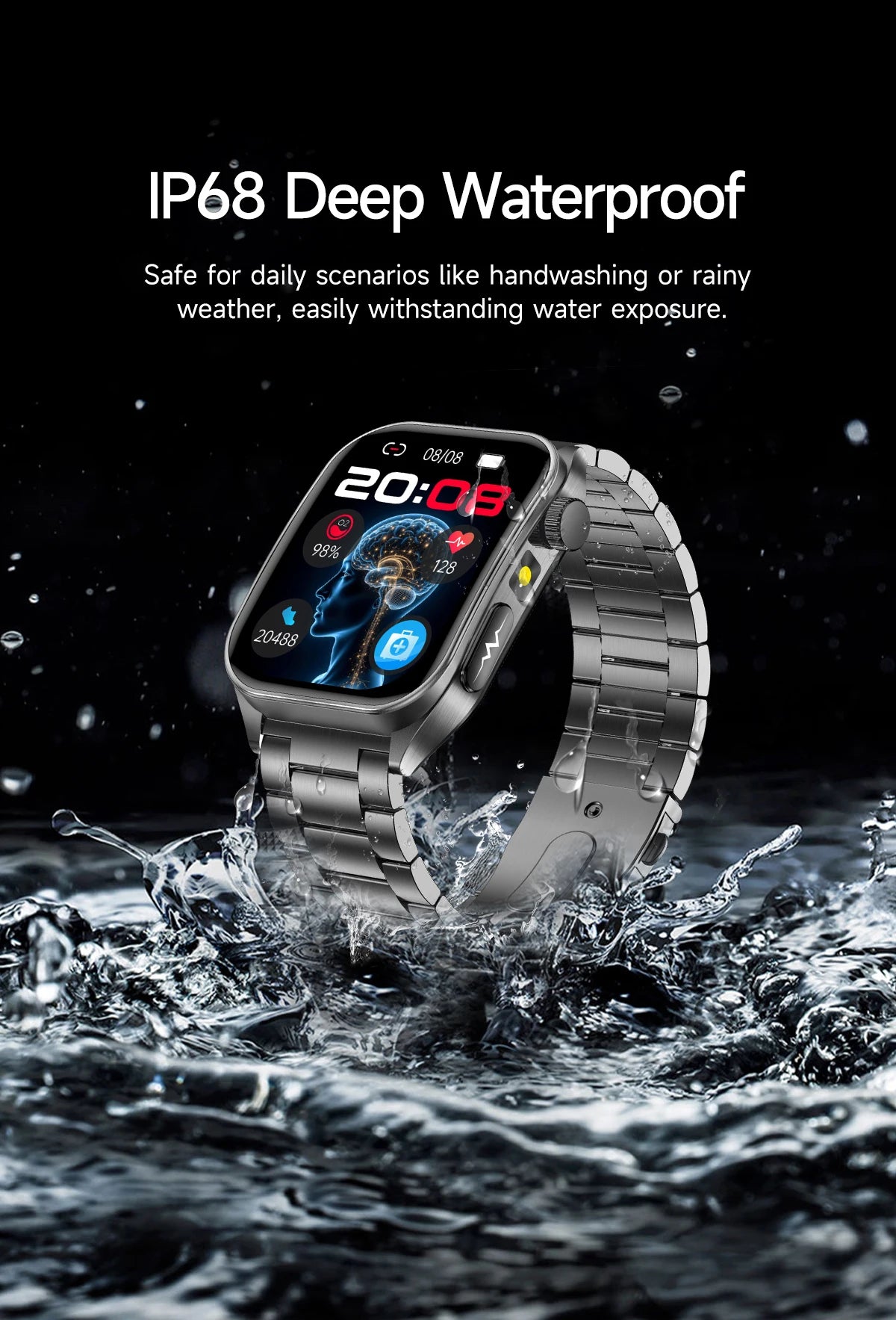 2025New 650nm Laser Conditioning Sapphire Glass Smart Watch Men ECG Heart Rate Micro Physical Exam Health Smartwatch Temperature