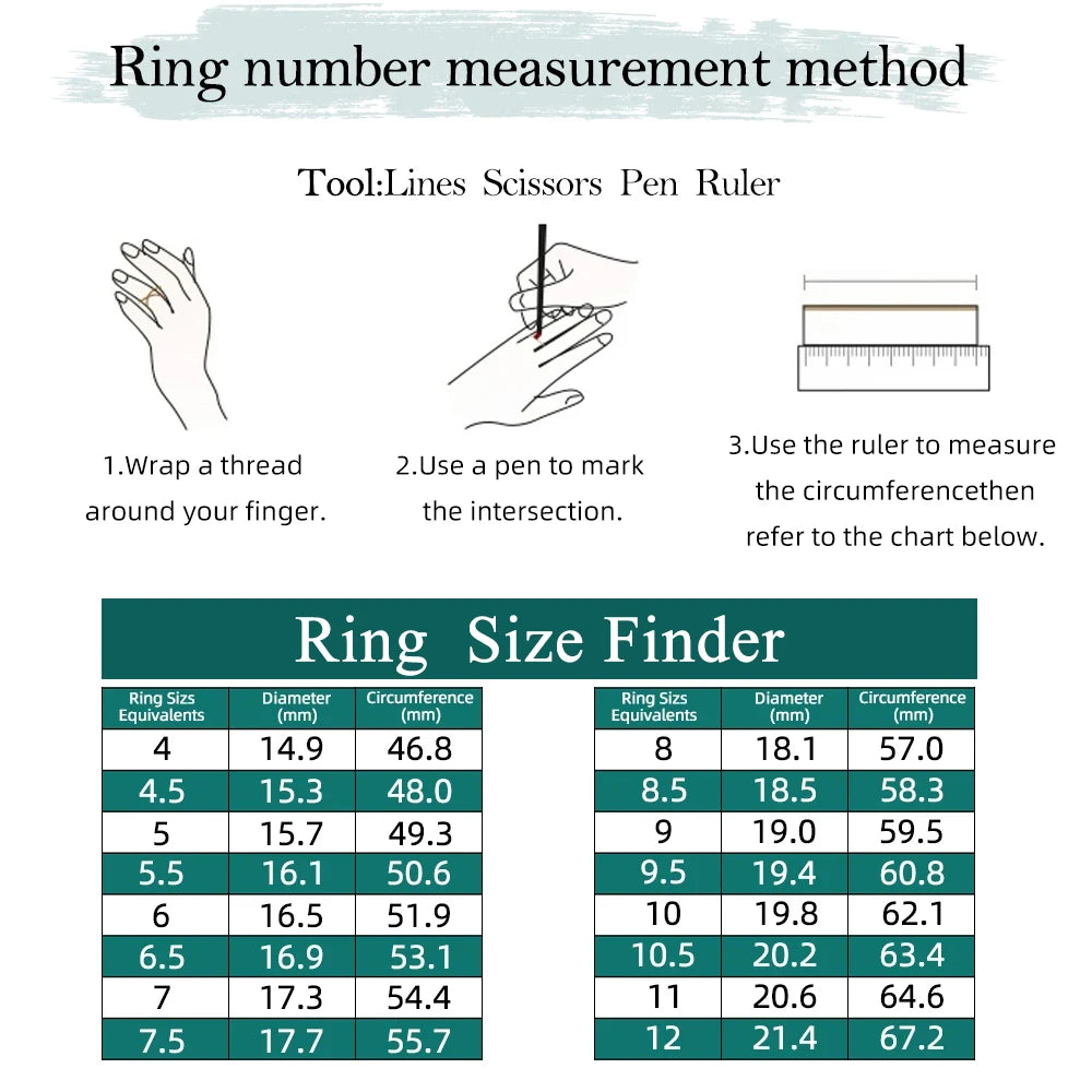 FEOBUR 3.26CT 10 Gems Full Moissanite Rings for Women 925 Sterling Silver Sparkling Lab Diamond Wedding Band Tail Ring Jewelry