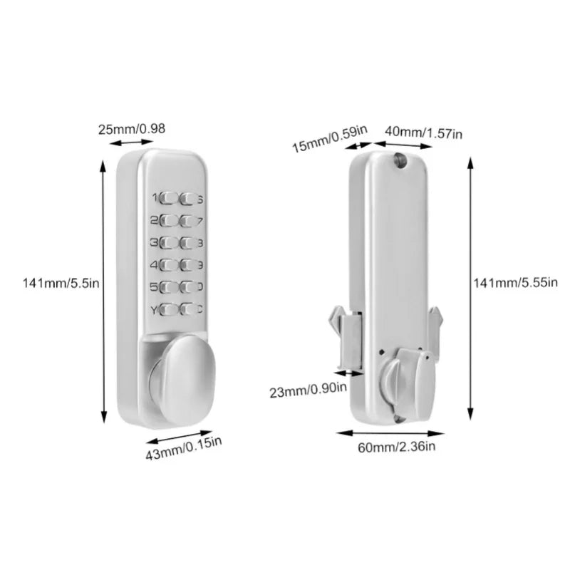 1-11 Digits Mechanical Combination Lock Sliding Door Keyless Access For Kitchen Office Balcony