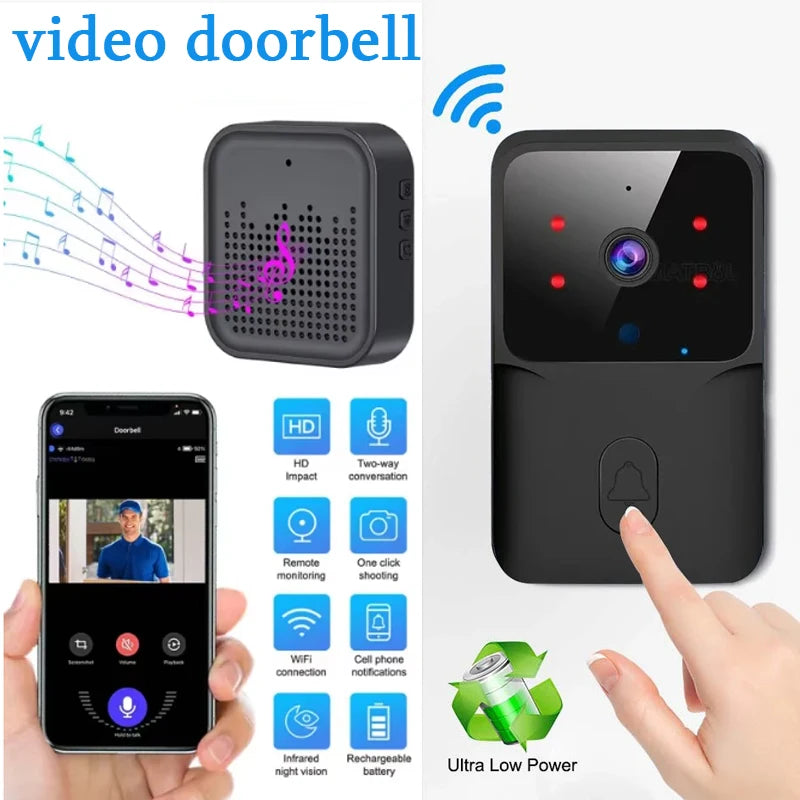 Doorbell With Camera Wireless Bundle Video Doorbell WIFI HD Outdoor Phone Door Bell Camera Security Video Intercom IR