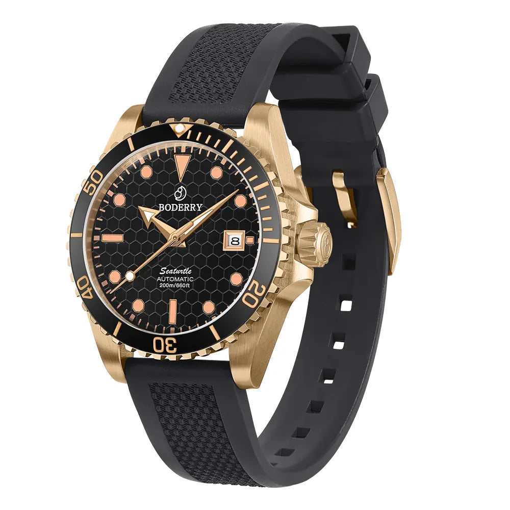 Boderry Seaturtle Titanium Diver Watch Men Luxury Bronze Watches Automatic Mechanical Wristwatch Sport 200M Waterproof Luminous