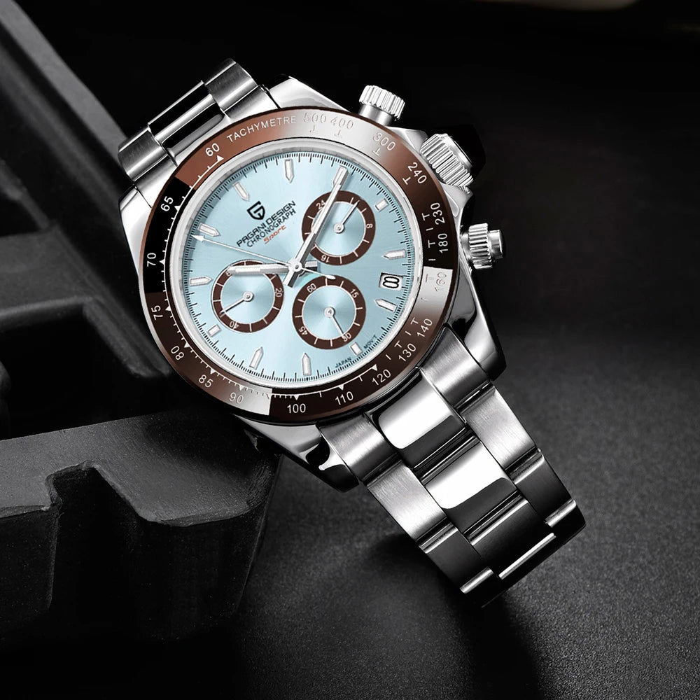 2025 New PAGANI Design Top Brand Men's Sports Quartz Watches Sapphire Stainless Steel Waterproof Chronograph Luxury Reloj Hombre
