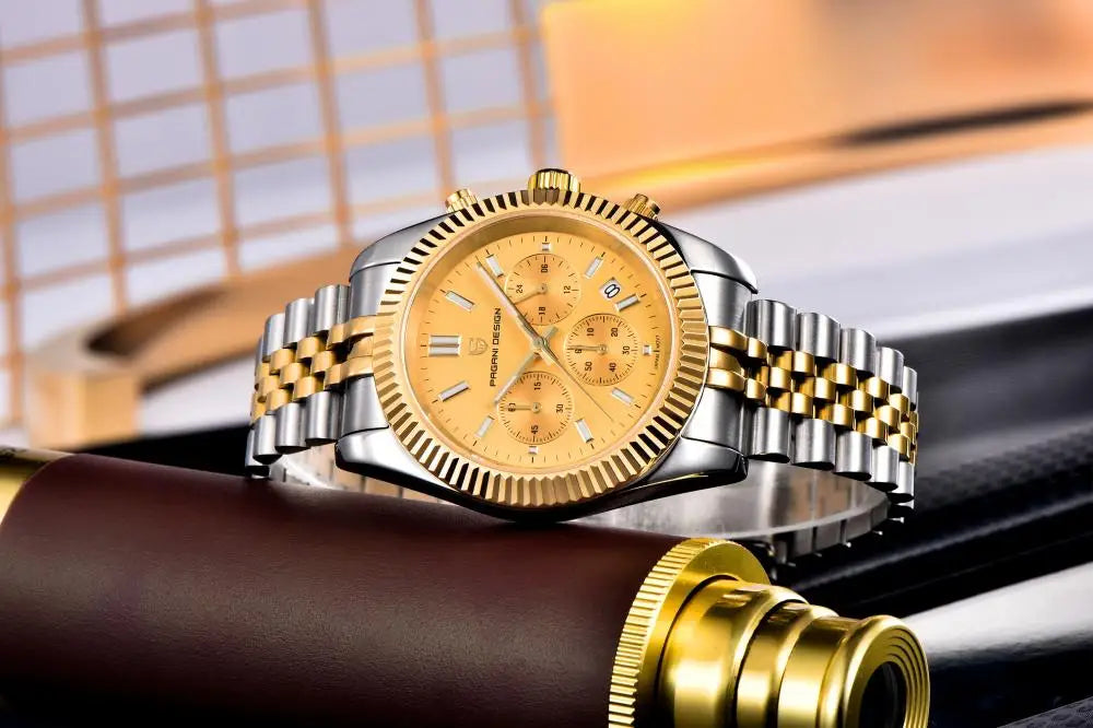 PAGANI DESIGN 2025 New PD1814 quartz watch VD53 thick 12mm stainless steel C3 sapphire watches for man pagani design watches