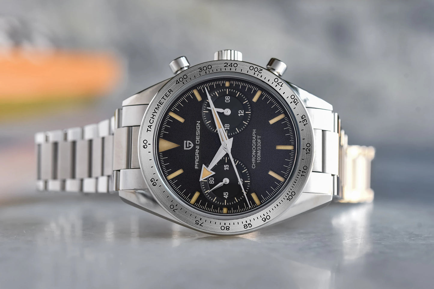 PAGANI DESIGN 2025 Mens watches Moon Quartz  Watch men speed Sport waterproof Chronograph AR Sapphire VK64 Steel Retro Luminous